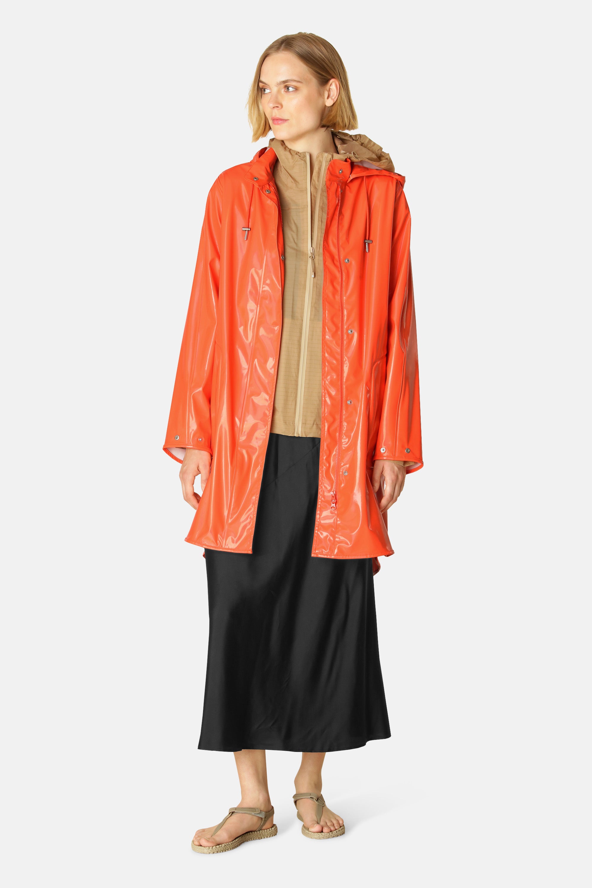 Ilse Jacobsen Hornbæk Rain Long Raincoat Raincoat 349 Hot Orange